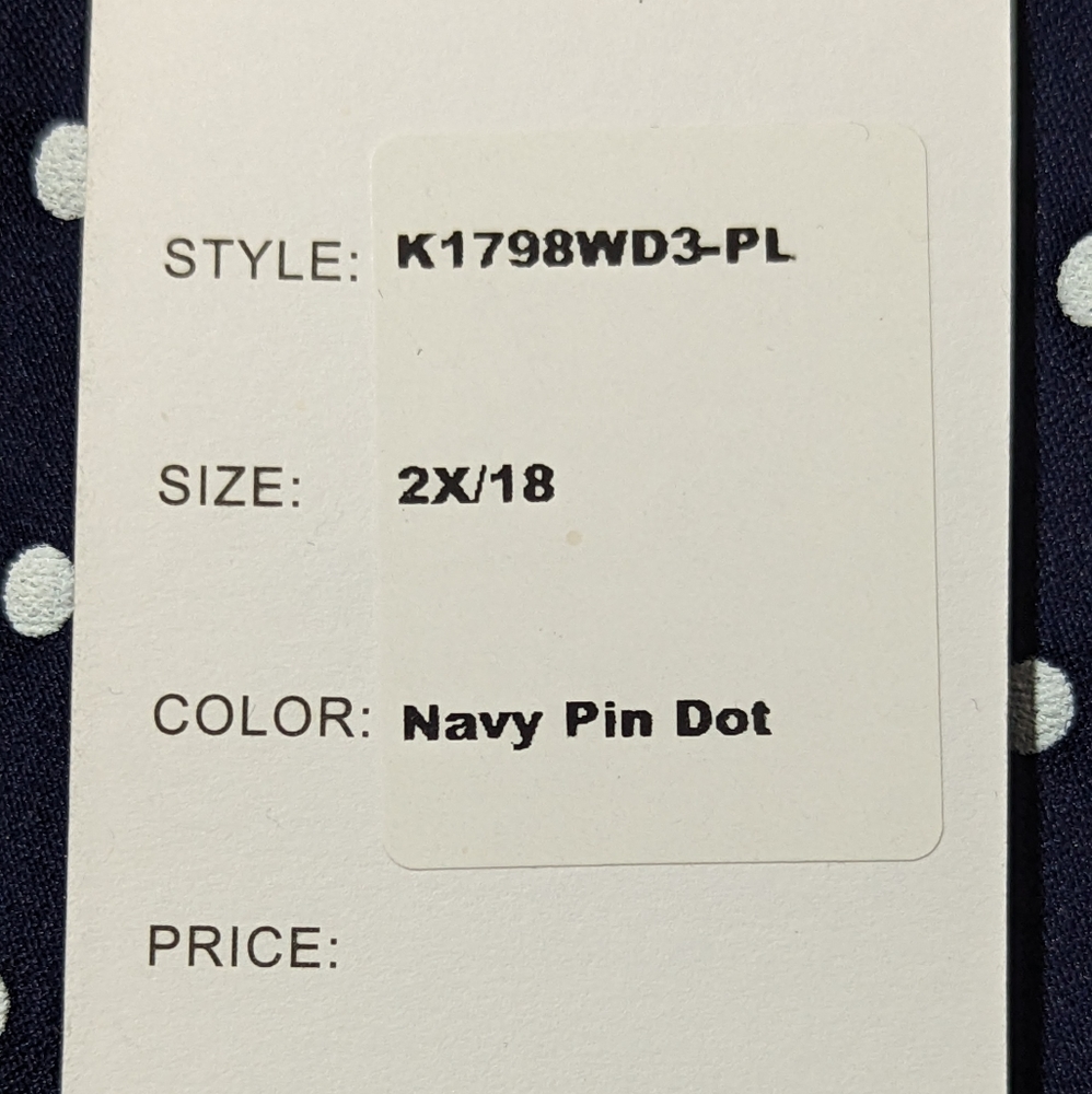 Unique Vintage Navy & White Polka Dot Long Sleeve Fit-and-Flare Dress - Picture 6 of 13